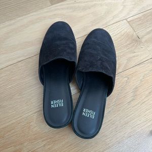 Eileen Fisher suede mules slides 7